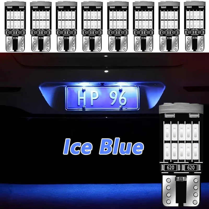 អំពូល LED T10 W5W ចំនួន 10-40 អំពូល CANBUS គ្មានកំហុស 12V 4014-26SMD 400LM 6500K ពណ៌សភ្លឺខ្លាំង ភ្លើងខាងក្នុងរថយន្ត ផែនទីទ្វាររថយន្ត