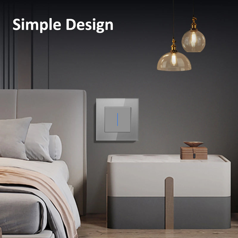 BSEED 1/2Gang Wall Light Switch With LED 65W EU Socket Module Part ST TV Internet Socket Part Glass Frame Free Comnbination
