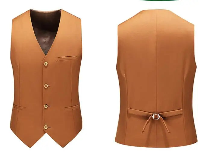 Asian Size Men's Sleeveless Vest, Single-breasted V-neck Vests Jacket, 26 Colors Can Choose From Waistcoat.