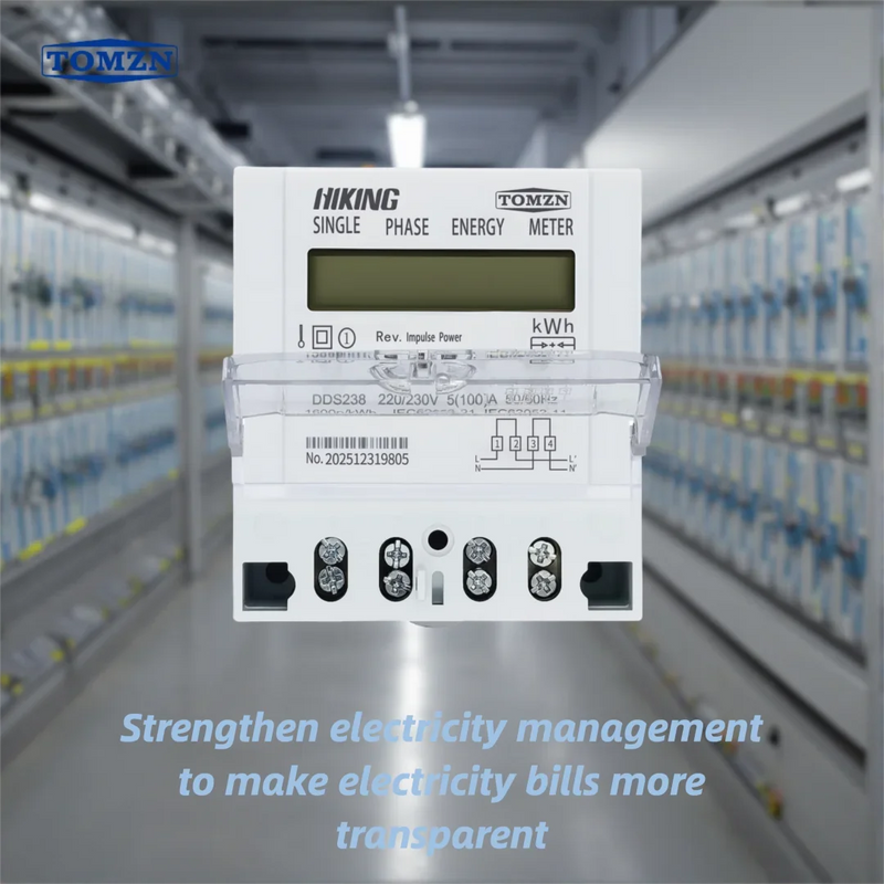 TOMZN DDS238 BD Bi-Directional Single-Phase DIN Rail kWh Energy Meter–Reverse Active Energy Measurement 5–100A 220/230V50/60Hz