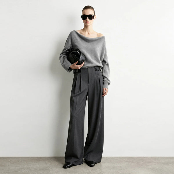 Amii Wide Leg Pants Detachable Buckle Belt Loose Commuter Women Casual Long Trousers Autumn New Office Woman Clothing 12623062