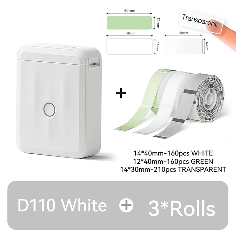 Mini Portable NIIMBOT D110 Switch Label Printer Inkless Thermal Label Self-adhesive Sticker Home Wireless Labeling Machine