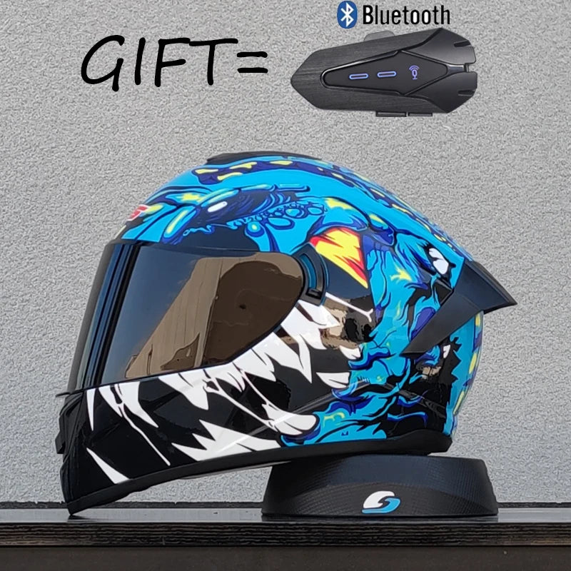 Gift Bluetooth Original Motorcycle Helmet Full face helmet Off Road Cascos para motos DOT  Certification Capacete Casco moto