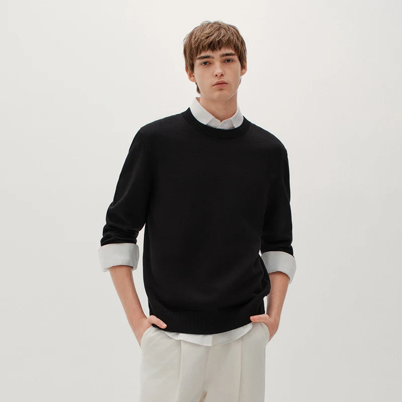 Semir Men Sweater Thermal Warmth Antistatic Fabric Knit Texture Layering Essential Soft Touch 2026 Winter Everyday Style
