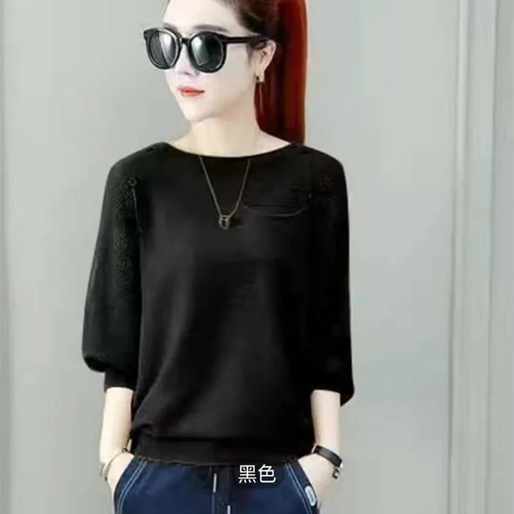 Loose Female Pullover Jumper Long-sleeved Knitted Sweater Women's New Bottoming Shirt Spring Autumn Winter Top Pull Femme