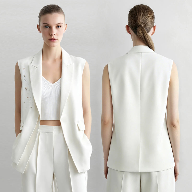 Amii Women Lapel Collar Vest Relaxed Fit Modern Commuter Versatile Slimming Minimalist Top Autumn 2026 Female clothing 12623103