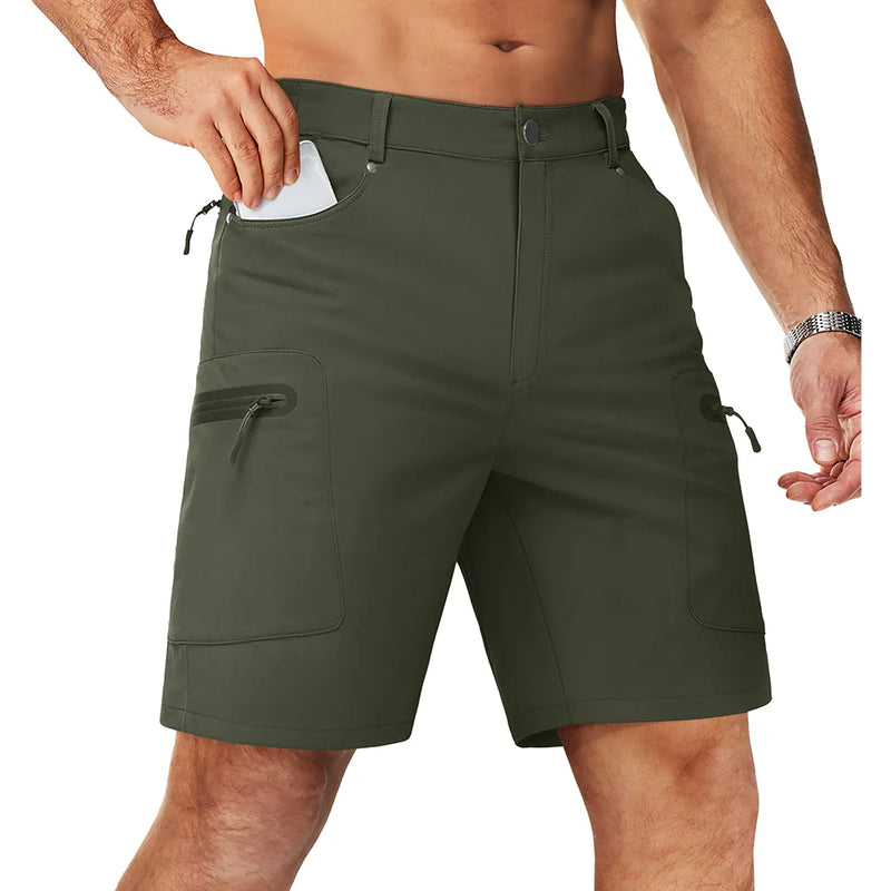 TACVASEN Summer Cargo Shorts Men's Quick Dry Hiking Fishing Shorts Multi-pockets Stretch Waist Casual Shorts Outdoor Male
