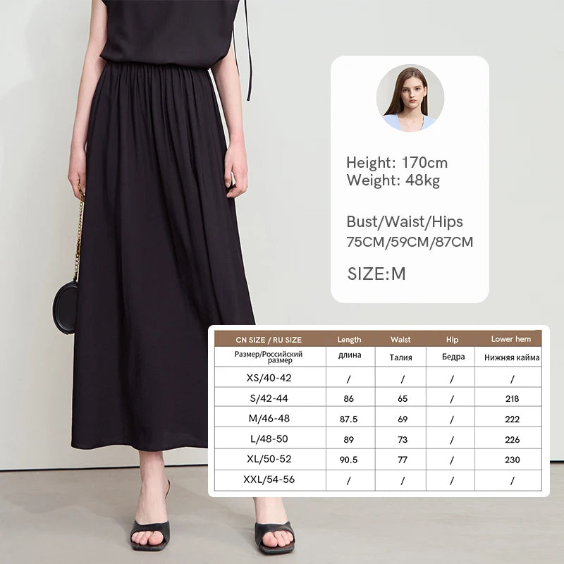 អាវ Amii Minimalism Chiffon ពាក់កណ្តាលសំពត់សម្រាប់នារី រដូវក្តៅឆ្នាំ ២០២៥ អាវថ្មីមូលដ្ឋានពណ៌រឹង លក់ដាច់ដោយឡែក សំពត់បត់ផ្នត់ 12552059