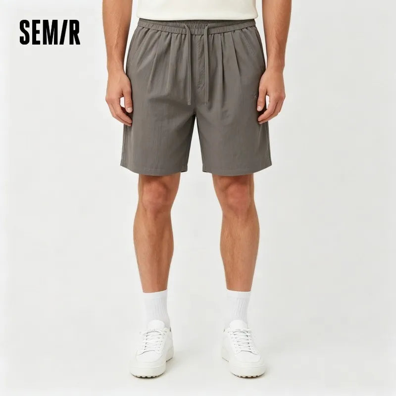 Semir Men Pants Casual Twill Micro Wrinkle Relaxed Drape Neat Fashion Shorts 2026 Summer Minimalist Daily Wear Top