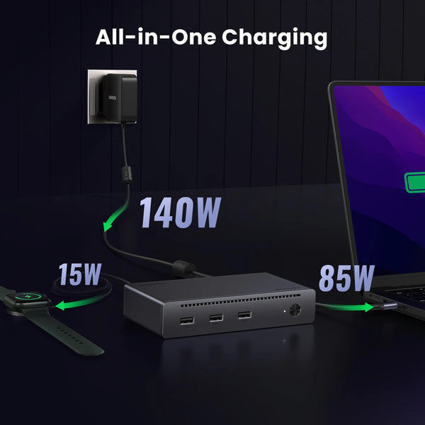 UGREEN Thunderbolt4 USB HUB 8-in-1 Docking Station 40Gbps with 3xThunderbolt 4 4K60Hz 8K30Hz 1000Mbps 10Gbps for MacBook Laptop