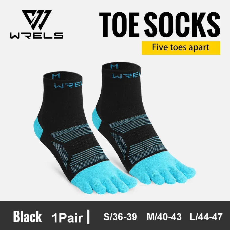 WRELS 1/2/3pairs Toe Socks 5 Finger Running Socks Anti Slip Moisture Wicking Anti-Blister Five Finger Breathable Athletic Socks