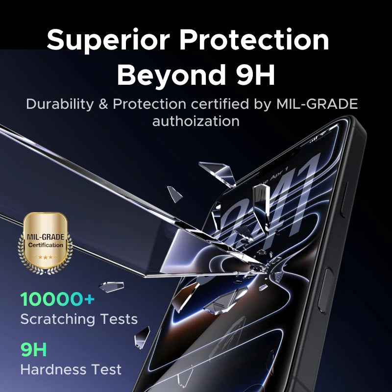 UGREEN 2PCS Screen Protector For iPhone 18 17 16 15 14 13 Pro Max Tempered Glass For iPhone 16 Plus Screen Protectors 18pro Film