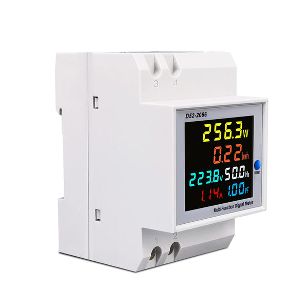 TOMZN 6IN1 DIN Rail AC Monitor 110V 220V 380V 100A Voltage Current Power Factor Active kWh Electric Energy Frequency Meter