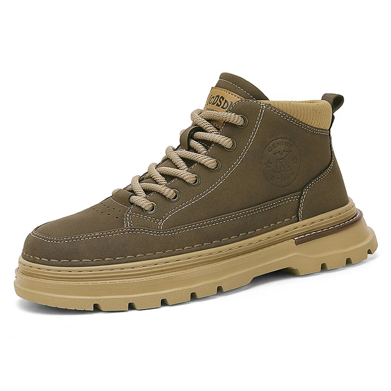 Men's socks boots four seasons soft sole non-slip outdoor boots fashion youth sports Joker tooling boots high-top casual boots