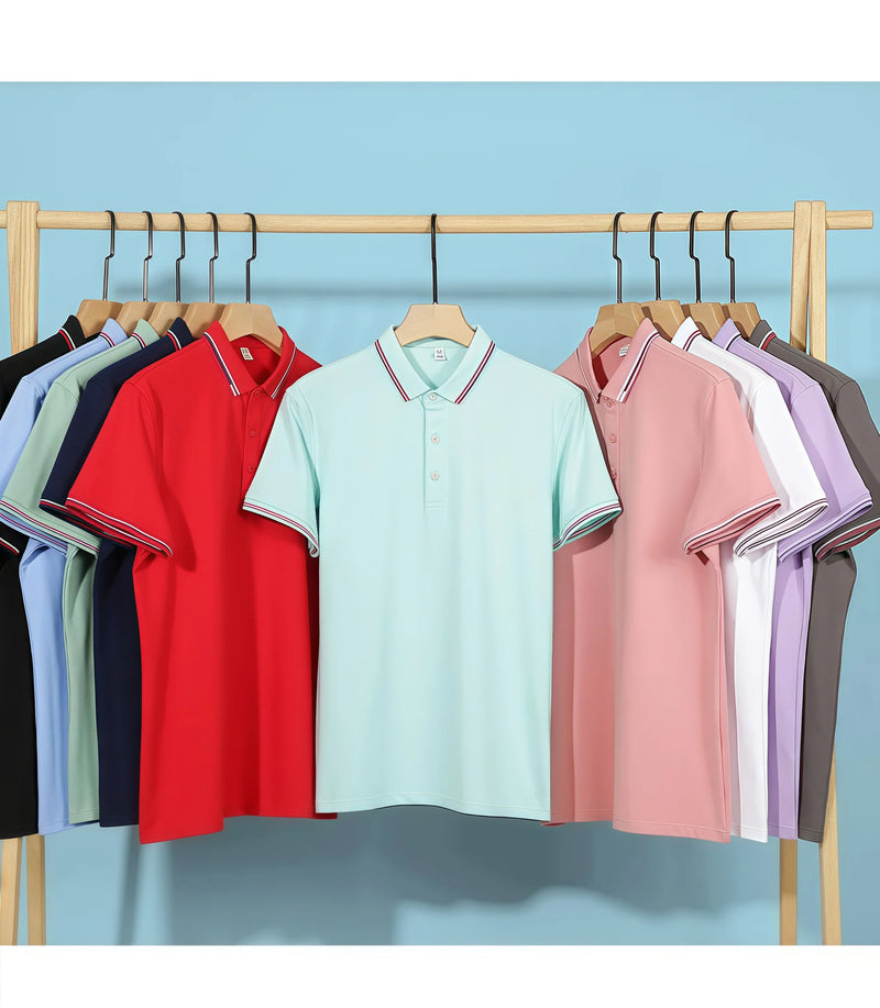 Customizable antibacterial high-end casual business comfortable Polo shirt collar T-shirt company Logo printed  staff team unifo