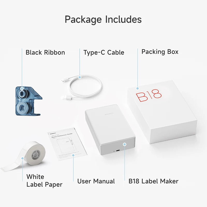 Niimbot N1/B18 Thermal Transfer Label Sticker Printer Mini Label Maker With Ribbon PET Papers For Jewelry Store Cable Cosmetics