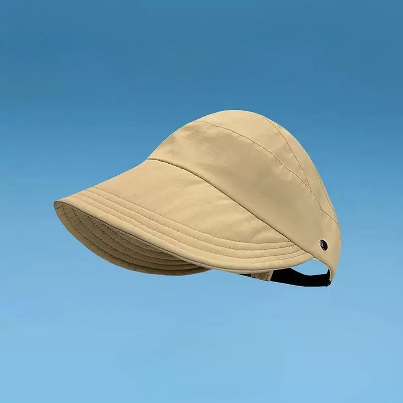 Women's Sun Hats Wide Brim UV Protection Foldable Fisherman Hat with Mask Holder & Ponytail Hole, Sunscreen hat.