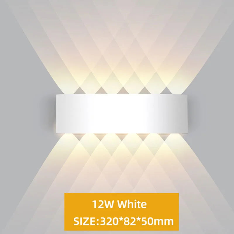ចង្កៀងជញ្ជាំងខាងក្នុង LED 4W/6W/8W/10W/12W ការពារទឹកជ្រាប IP65 ចង្កៀងជញ្ជាំងអាលុយមីញ៉ូម ចង្កៀងសួនច្បារសម្រាប់បំភ្លឺបន្ទប់ទទួលភ្ញៀវ ជណ្តើរ