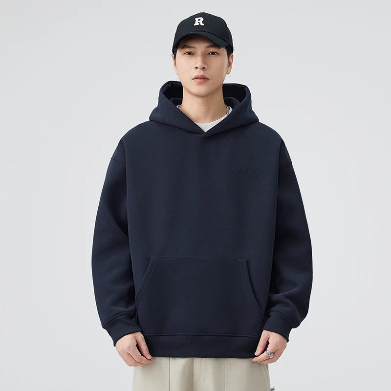 DUKEEN 420G Heavyweight Men's Hooded Sweatshirt Autumn and Winter Casual Trend Embroidered Loose Fit Pullover Men's Clothing