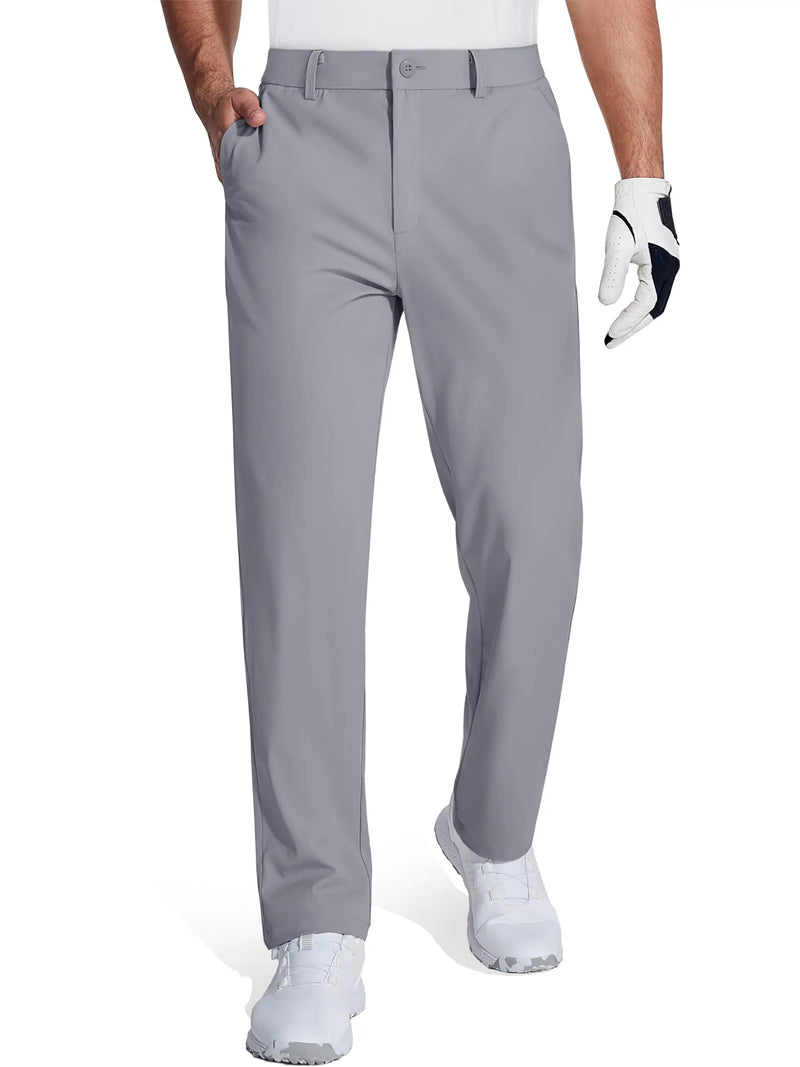 TACVASEN Mens Golf Stretch Dress Pants Staight Leg Quick Dry Water Resistant Lightweight Flat Front Work Pants Moisture Wicking