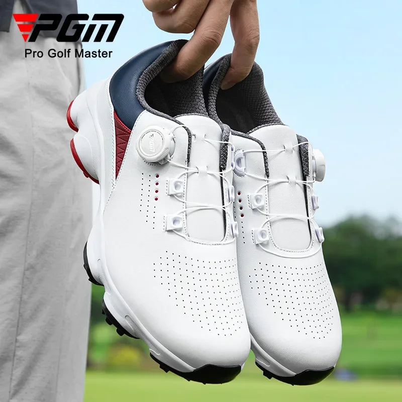 PGM Golf Shoes Men Summer Outdoors Sports Casual Sneakers Shock Absorbent Bottom Knob Lace Anti Slip Breathable XZ422