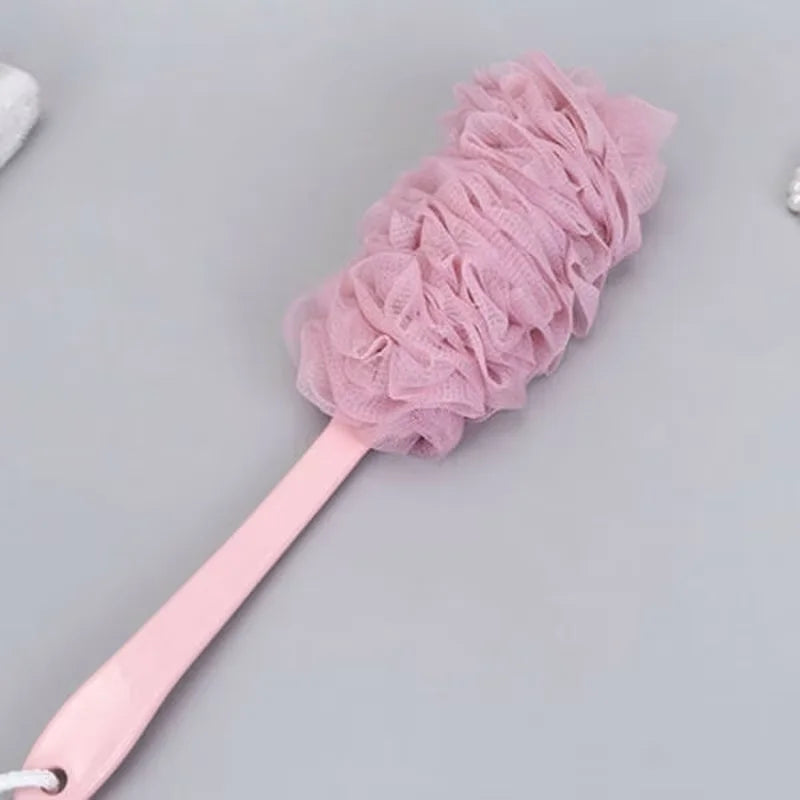 1PCS Long Handle Bath Brush Back Bath Shower Scrubber Body Soft Mesh Scrub Puff Clean Oneself Bath Back Brush