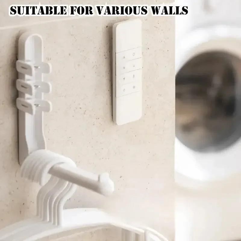 3pcs No Drill Magnetic Remote Holder - Wall Mount for TV/AC/DVD Remotes, White Space-Saving Design