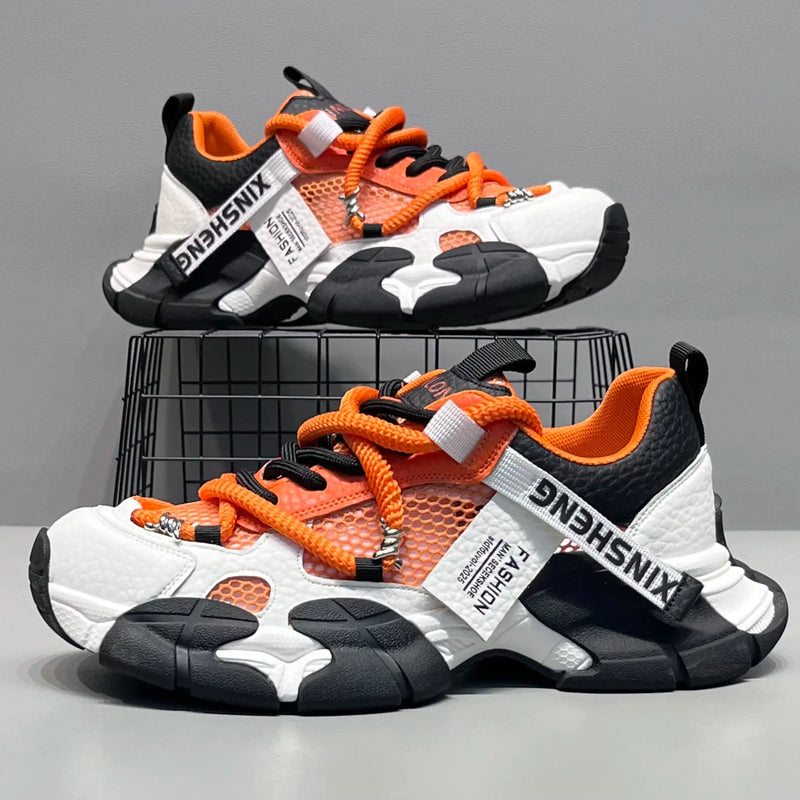 Men Sports Shoes Summer New Soft Sole Rebound Trend Mesh Breathable Versatile Street Running Anti Slip Tennis Shoes for Men
