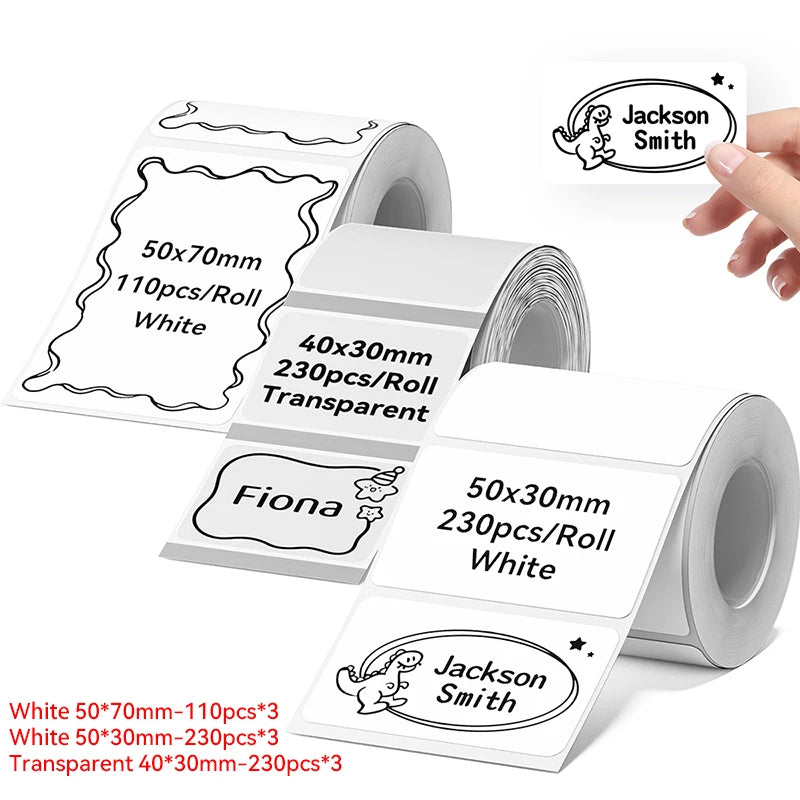 NIIMBOT Thermal Label Paper for B1/B21/B3S/B31 Printer 9 Rolls Set Scratch-resistant Sticker Waterproof Oil-Proof Label Tape