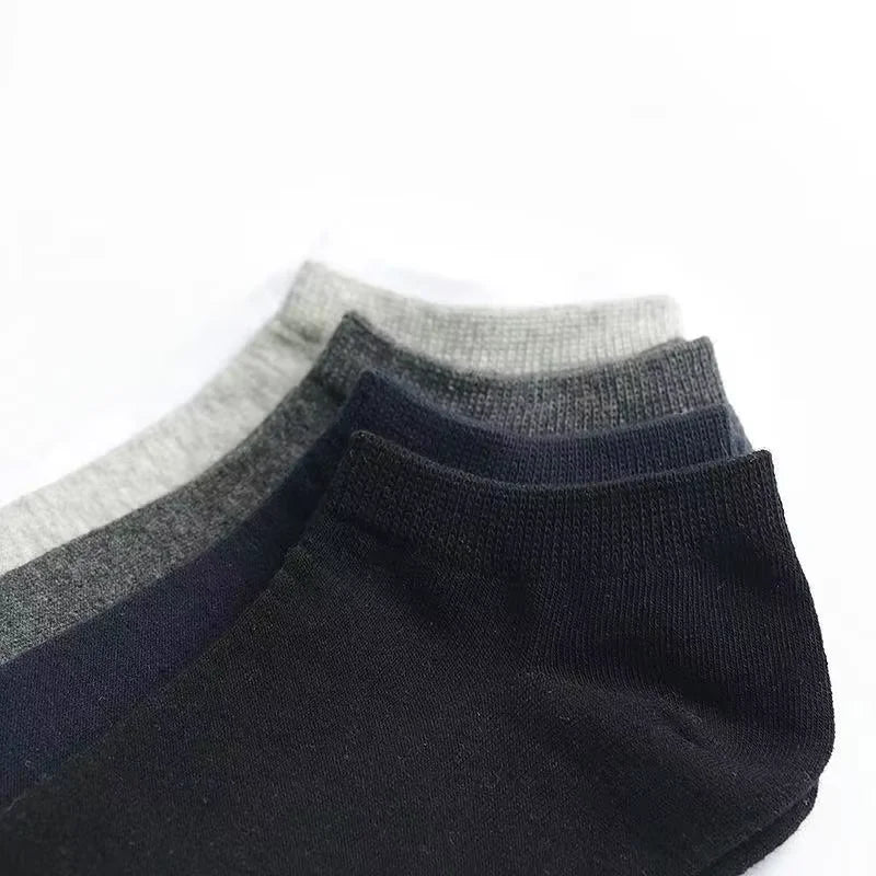 5 Pairs Unisex Cotton No Show Boat Socks Thin Breathable Solid Black White Low Cut Socks For Men Women Spring Summer