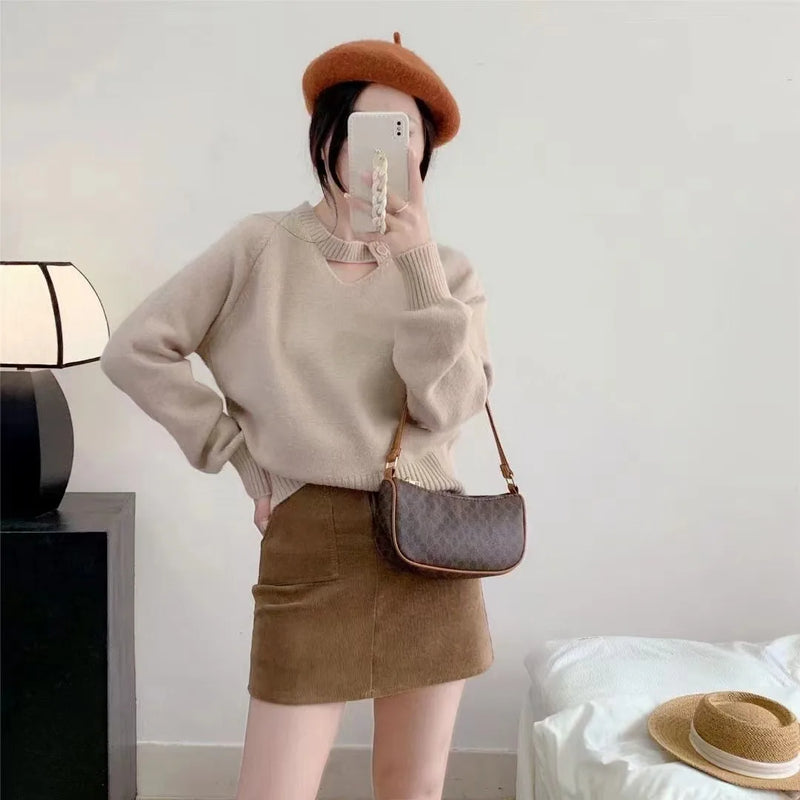 Spring Autumn 2026 New Bottom Knitted Sweater Fashionable Knitwear Top Woman Pullover Jumper Shirt Ladies Tops Pull Femme
