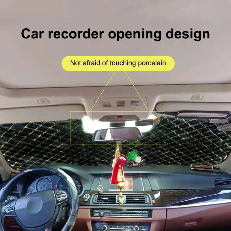 SEAMETAL Car Snow Shield Frost Prevention Front Windshield Sunshade Car Recorder Opening Design Snow Shield Car Protection Cover