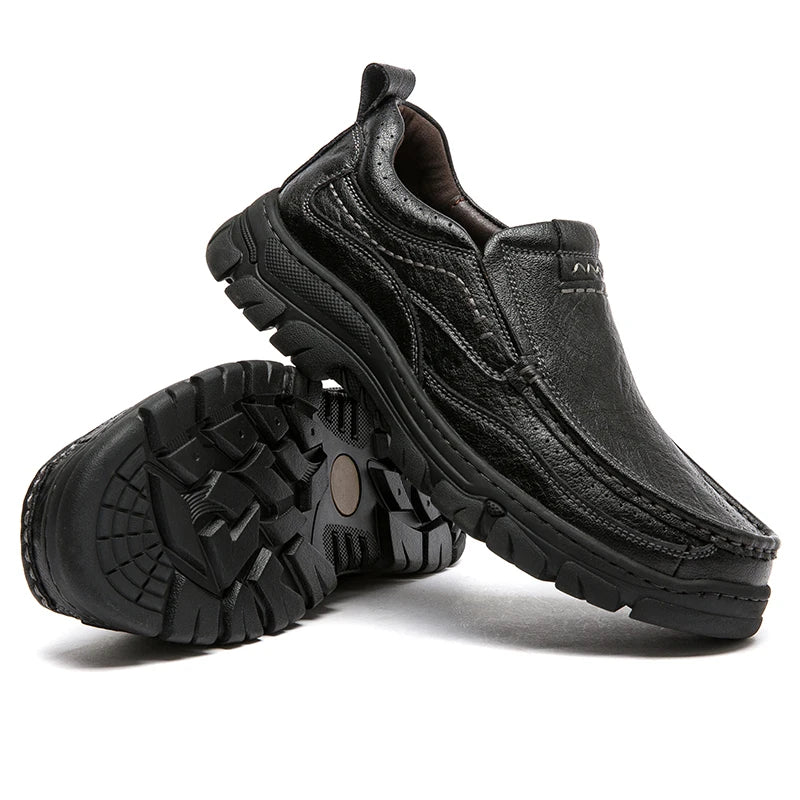 Mens Slip On Leather Shoes Men Outdoor Casual Shoes Oxfords Handmade Shoes 38-46 Dropshipping
