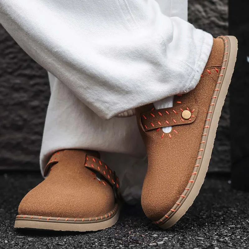 Men's Mules slip on casual shoes new summer breathable light soft-sole anti-slip outdoor fashion versatile walking semi slippers