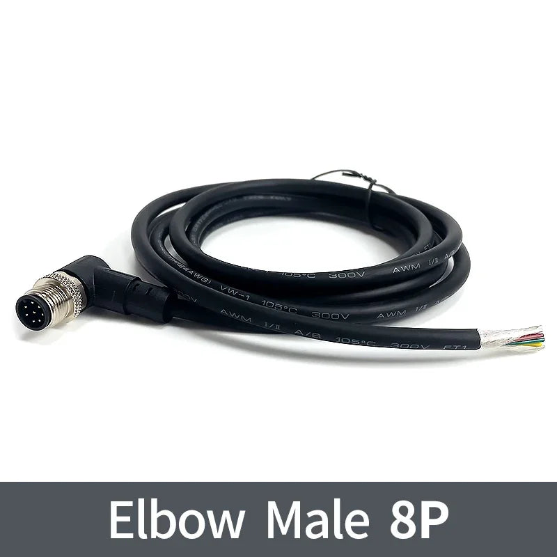 2Meters M12 sensor connector waterproof cable plug Male&Female 4 5 8 12Pin PVC Integrated injection molding M12 connectors