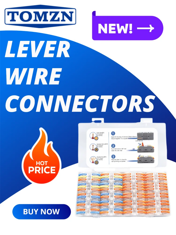 TOMZN Quick Lever Wire Connector 3IN3OUT 8PCS 2IN2OUT 12PCS For BV BVR RV 28-12AWG 250V 32A