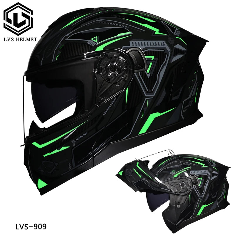 LVS high-quality motorcycle helmet modular flip helmet casque moto semi full duplex helmet suitable for both men and women DOT