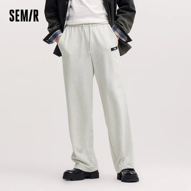 Semir Casual Pants Men Spring Loose Straight Leg Minimalist Versatile Comfortable Daily Wear Stylish Long Trousers