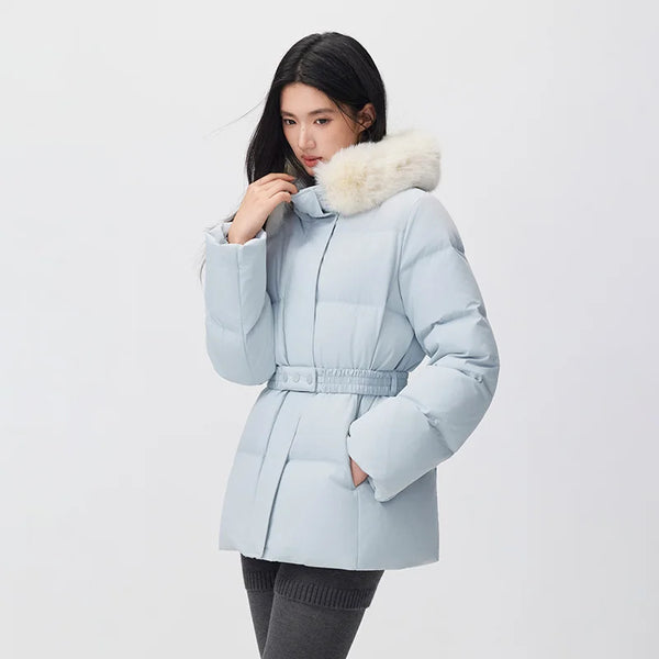 អាវក្រៅ Semir សម្រាប់នារី ប្រវែងមធ្យម ការពារទឹក ការពារខ្យល់ ៩០ ភាគរយ កអាវទន់ រចនាបថទំនើប ឆ្នាំ២០២៦ ថ្មី