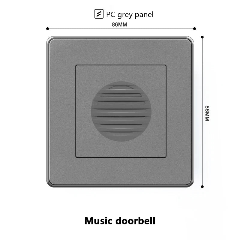 Wall Doorbell Switch Reset Push Button Wire drawing Panel,EU/UK/US/Standard Home hotel doorbell Automatic reset button switch 86