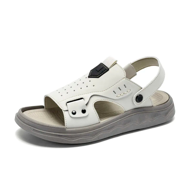 Summer Outdoor Retro Sandals Men Genuine Leather Sandals Beach Sandalias Hombre Verano Sandale Homme
