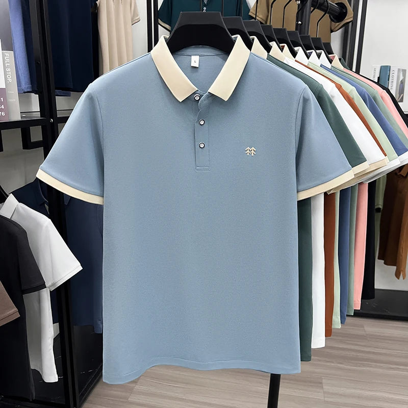 Quality Man Short-Sleeved Polo Shirt Lapel Button Pattern Printing Summer New T-Shirt Business Casual Outdoor Sports Men's Wear