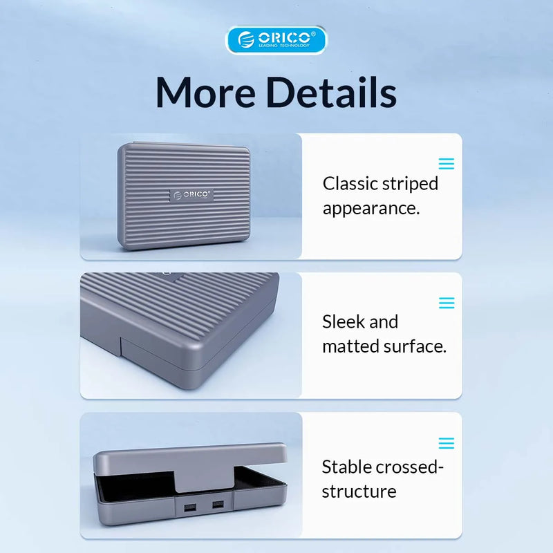 ORICO 3.5 Inch HDD Protection Box Waterproof 3.5'' HDD Storage Box Multi-disk Storage for 3.5 Hard Drive With label Design