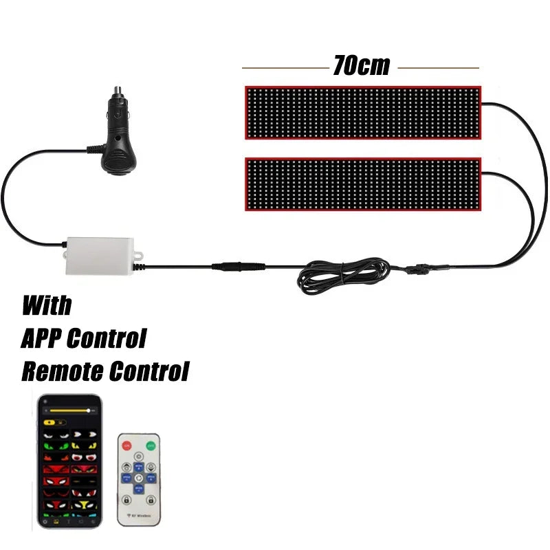 Demon Eyes Car Matrix Pixel Panel Night Light APP Remote Control Flexible Display Programmable for Car Truck SUV Accessorie