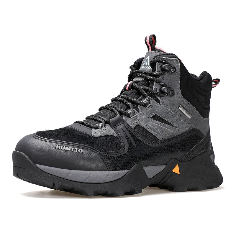 HUMTTO Waterproof Trekking Shoes Womens Luxury Designer Hiking Boots for Women Outdoor Climbing Sneakers New Leather Ankle Boots