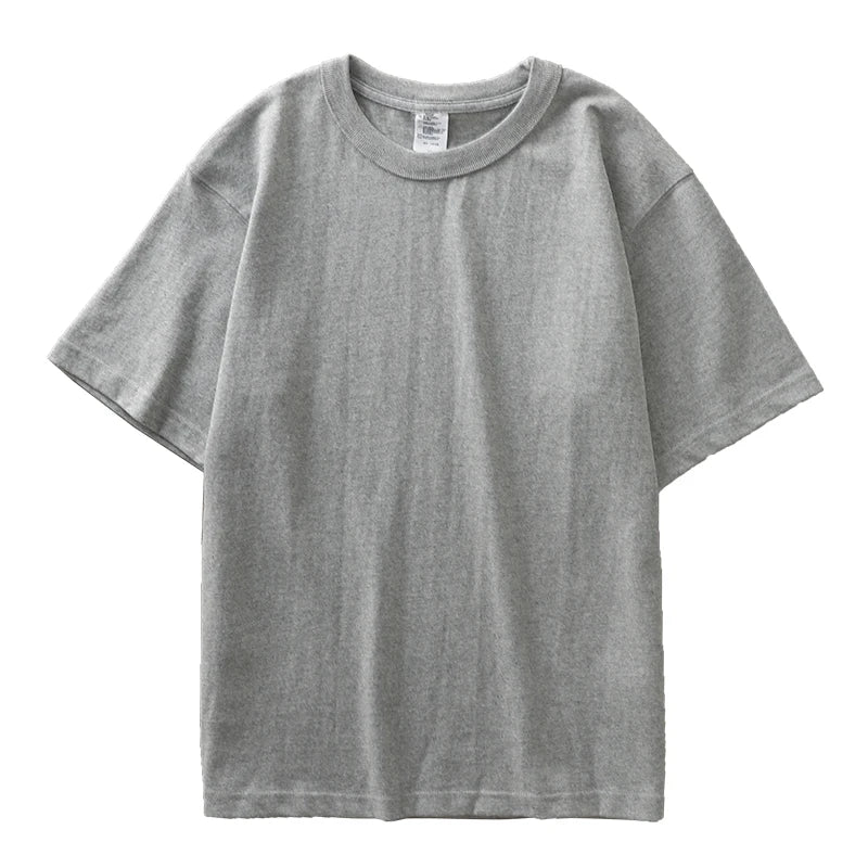 Dukeen 11.2oz Heavyweight 100% Cotton T-Shirt Men's Casual Solid Color Short-Sleeved White CrewNeck Thick Tops Unisex.