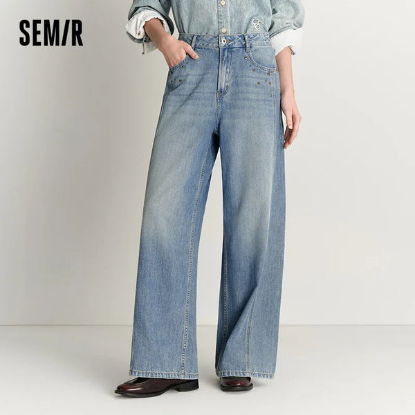 ខោខូវប៊យ Semir សម្រាប់នារី ចង្កេះខ្ពស់ រដូវស្លឹកឈើជ្រុះ ឆ្នាំ២០២៦ ខោខូវប៊យចង្កេះខ្ពស់ សម្រាប់ស្លៀកប្រចាំថ្ងៃ