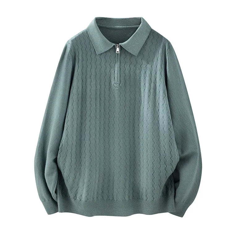 New Arrival Autumn/Winter Half-Zip Knitted Sweater for Men (Base Layer Top)