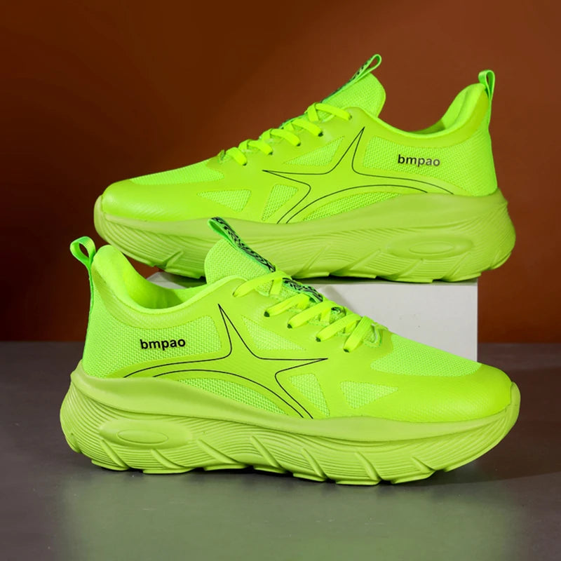 Couples Sports Shoes 2026 New Trendy Lightweight Thick-Sole High-Quality Outdoor Training Mesh Lace-up Sneakers for Men