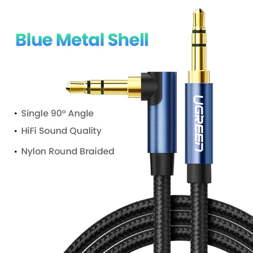 UGREEN Aux Cable Speaker Cable 3.5mm Audio Cable for Car Headphone Audio 3.5mm Jack Speaker for Samsung Xiaomi Cable Aux 3.5mm Blue Metal Shell CN